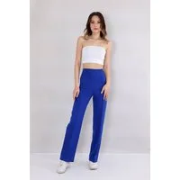 fashionshowcase Bootcuthose Damen Hose Hochtailliert Krepphose - Elegante Büro- und Freizeithose seitlicher Reißverschluss, Hohe Taille