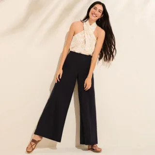 Starfish Palazzo-Hose in Petite Größe, Damen,  Schwarz, Elasthan/Baumwoll-Mischung, by Lands' End