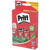 PRITT Klebestift Stick, (6-tlg), 6x 22 g, mit Verschlusskappe
