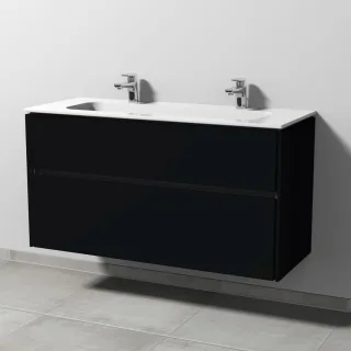 Sanipa Twiga Keramik-Set Design mit 2 Auszügen, Schwarz-Matt, SL24308 SL24308