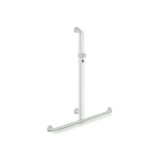 Hewi 801 active+ Duschhandlauf 801.35D4S98 Sonderlänge, signalweiß, mit Brausehalterstange, antimikrobiell