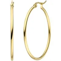 JOBO Paar Creolen, Edelstahl goldfarben beschichtet 40 mm
