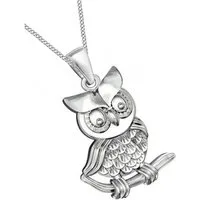 Goldene Hufeisen Kette mit Anhänger Damen Anhänger mit Kette Eule aus 925 Sterling Silber (2-tlg, inkl. Etui), Geschenkidee