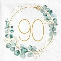 LuxusKollektion Papierserviette Servietten 90 Geburtstag 40 Stück 90. Geburtstag Servietten Weiß