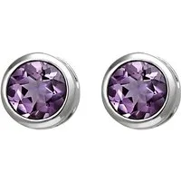 JOBO Paar Ohrstecker, 925 Silber mit Amethyst