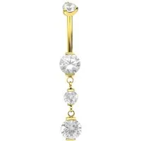 PIERCINGLINE Bauchnabelpiercing Titan Mini Bananabell mit Innengewinde 4 KRISTALLE (Bananabells, 1-tlg)