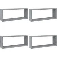 vidaXL Regal Würfelregale 4 Stk. Grau Sonoma 60x15x23 cm Holzwerkstoff, 4-tlg.
