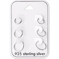 Order & Smile Schmuck Creolen-Set Kleine Creolen Set Silber 925: 3 Paar Ohrringe 8, 10 & 12 mm (Set, Set)