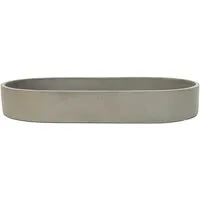 VIVANNO Pflanzschale Fiberglas SOLENA Schale - Betongrau Beton-Design (1 St), 35x20x5 cm