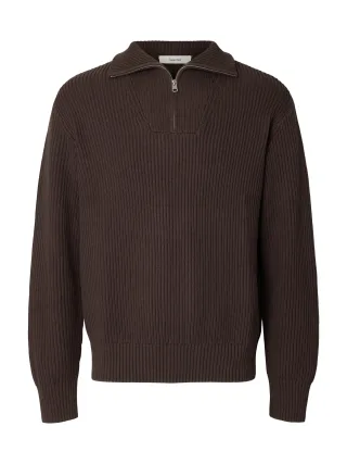 selected men - SLMDRY LS KNIT RLX HALF ZIP NOOS - Gr. - XL
