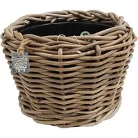 Van der Leeden Blumentopf 27x20cm Rattan Weide Sylter Korb Drypot 4,5L (Stück, 1 St., Packung), Indoor & Outdoor, Rattan, 4,5 L, Naturprodukt, incl. Kunststoffeimer