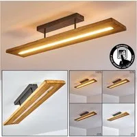 hofstein Deckenleuchte »Volano« dimmbare Deckenlampe aus dunklem Holz und Metall, Dunkelgrau, 3000 Kelvin, 3000 Lumen, moderne Zimmerlampe, dimmbar über den Lichtschalter