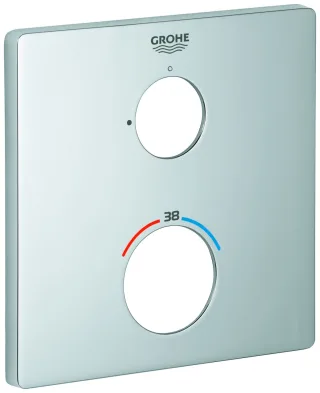 GROHE Rosette 49076 eckig für THM-Fertigmontagesets chrom, 49076000 49076000