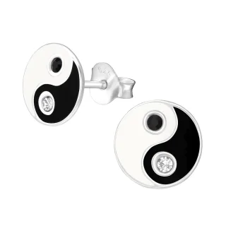 Yin Yang Ohrringe aus 925 Silber