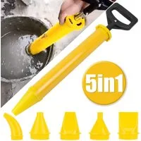 OSTWOLKE Mörtelkübel Fugenpistole Mörtel Mörtelpresse Mörtelspritze Mörtelpumpe + 5 Düse, (6-tlg)