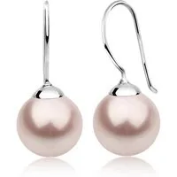 Nenalina Paar Ohrhänger Hänger Basic Synthetische Perle 925 Silber