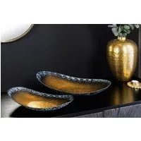 riess-ambiente Dekoschale ORIENT 45cm gold · handmade Ablageschalen aus Metall mit Patina (Set, 2 St), Hammerschlag Design · Schlüsselschale · Schmuckschale · Wohnzimmer