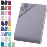 Visaggio Spannbettlaken Jersey aus 100% Baumwolle Spannbetttuch Bettlaken, Jersey, Gummizug: rundum, Spannbettlaken, für Matratzenhöhen bis 22 cm, Steghöhe 30 cm