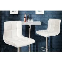 riess-ambiente Barhocker MODENA weiß - Kunstleder, Metall, verchromt, mit Lehne, modern, 360° drehbar, höhenverstellbar