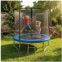 GUNJI Gartentrampolin 183/222/290/360 cm Kindertrampolin für den Garten, Ø 183 cm, (Ausgestattet mit Sicherheitsnetz, Trampolin und Leiter, Tragkraft 150 kg)