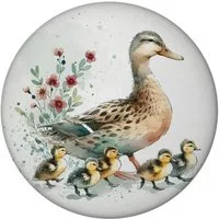 speecheese Magnet Ente mit Küken Magnet rund