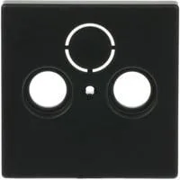 Zentralscheibe matt für Antennendose 2-Loch, Typ 1743-885, Kunststoff, Unterputz, Zentralplatte schwarz (matt), Retail