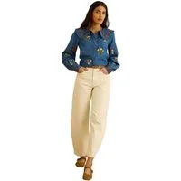 Love & Roses Langarmbluse Love & Roses Bluse mit Blumenstickerei, Regular (1-tlg)