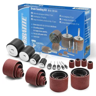 Sanding Drum Kit 37 Pcs Rubber Spindle Sanding Drum Sander Tool Kit Set for Drill Press for Home Improvement Hobbies Car