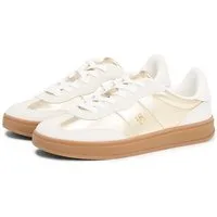 Tommy Hilfiger MU JACKIE METALLIC Plateausneaker, Freizeitschuh, Halbschuh, Schnürschuh im glänzenden Metallic-Look