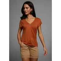Laura Scott Kurzarmshirt mit schmückendem Knopf in Perlmutt-Optik