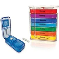 IEA Medical Pillendose Medikamentenbox 7-Tage + Tablettenteiler Set