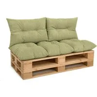 Amilian Palettenkissen Palettenauflagen Set 3-tlg., 120x80 cm + 2x 40x60 cm, für Palettenmöbel, Balkon, Terrasse und Wohnbereich