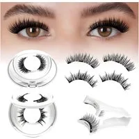 LuxusKollektion Magnetwimpern Magnetische Wimpern Set mit Spiegel 2 Paar