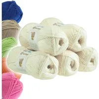 Kartopu 5 x 100g Strickgarn Kartopu BABY ONE Antipilling Babywolle Häkelwolle, 1250 m (Sparpaket), K019 perlweiß