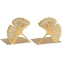 Moses. Verlag Buchstütze Ginkgo Metall goldfarben 2er Set für Bücherregale