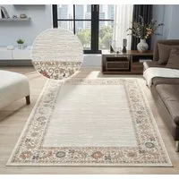 OTTO home Teppich Fennia, Blumen-Motiv, Orient-Optik, rechteckig, Höhe: 7 mm, Hoch-Tief, Bordüre, Floral, meliert, Wohnzimmer, Schlafzimmer