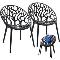 STEELSØN Gartenstuhl Quanta wetter- & UV-beständig, stapelbar (2er Set, schwarz), Schalenstuhl outdoor geeignet, verfügbar als 2er, 4er & 6er Set