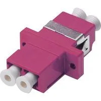 LWL Kupplung, Duplex, LC > LC Buchse, Multimode OM4 violett, inkl. Schrauben