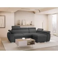 MIRJAN24 Ecksofa Boston Mini, mit Bettkasten und Schlaffunktion, mit Einstellbare Kopfstützen, L-Form, 255x170x85-98 cm