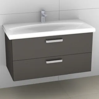 Artiqua 412 Waschtischunterschrank für Daylight K0728, Stahlgrau Metallic, 412-WU2L-I02-7141-88 412-WU2L-I02-7141-88