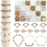 CLTYQ Ketten und Armband Set Kreativset Bastelperlen Armband Perlen Set Handgemachtes, Perlenarmband-Set, DIY Perlen zum Auffädeln