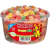 HARIBO Süßigkeit, Haribo Frucht Flip 510 gezuckerte Fruchtgummi Drops sortiert 1275g