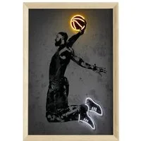 JUSTGOODMOOD Poster Premium ® Basketball Poster · Neon Effekt · ohne Rahmen, Poster in verschiedenen Größen verfügbar