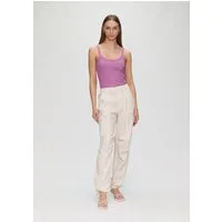QS Chinos Hose Hose aus Leinenmix mit Cargo-Taschen und Ziernaht