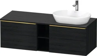Duravit D-Neo Konsolenwaschtischunterbau wandhängend Eiche Schwarz Matt 1400x550x459 mm - DE4950R341 DE4950R34160000