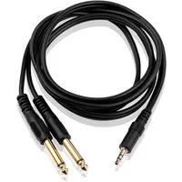 euroharry 1,5M Stereo 3.5mm Klinke auf Dual 6.35mm Mono Y AudioKabel Audio-Kabel, (150 cm)