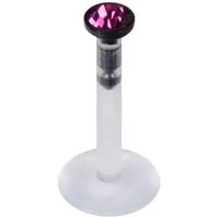 PIERCINGLINE Piercing-Set PMFK Labret mit Plug-in-System - Chirurgenstahl-Aufsatz mit Kristall (Labrets, 1-tlg)