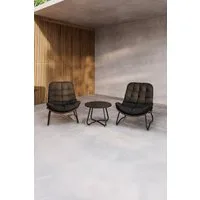Venture Home Gartenlounge-Set Cala, großzügiges Outdoor-Set für hohen Sitzkomfort, (3-tlg), Loungemöbel rund, Stoffbezug, angenehm, weich