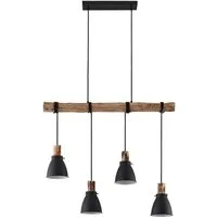 Lindby Hängeleuchte Trebale, Metall, Schwarz IP20, 4 x 8 W