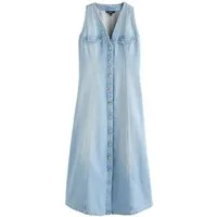 Next Midikleid Geknöpftes, ärmelloses Denim-Midikleid (1-tlg)